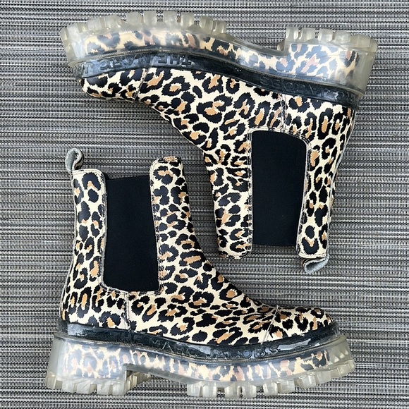 🎯Marc Jacobs The Stomper Boot Brown Black Leopard Multi EU37 US7 - Picture 4 of 14